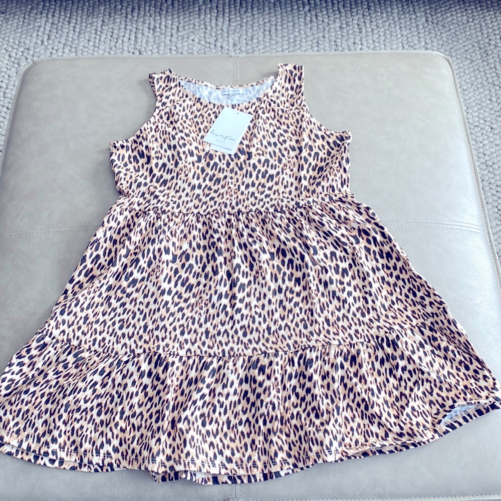 Leopard print tiered tank